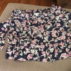 Jack off-the-shoulder flowy crop blouse